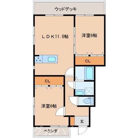 ル・ショコラＡ棟の物件間取画像